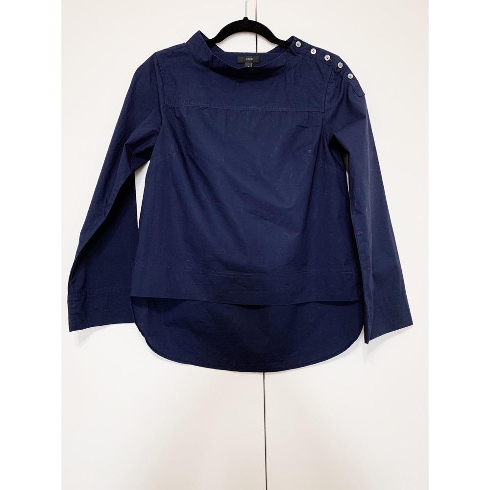 J. Crew navy blue cotton blouse worn twice.